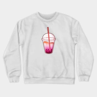 Lesbian Flag Bubble Tea Crewneck Sweatshirt